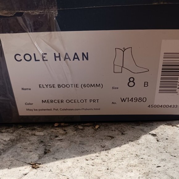Cole Haan Elyse Bootie Mercer Ocelot Print Calf Hair Ankle Boots  – Size 8B - Picture 13 of 13